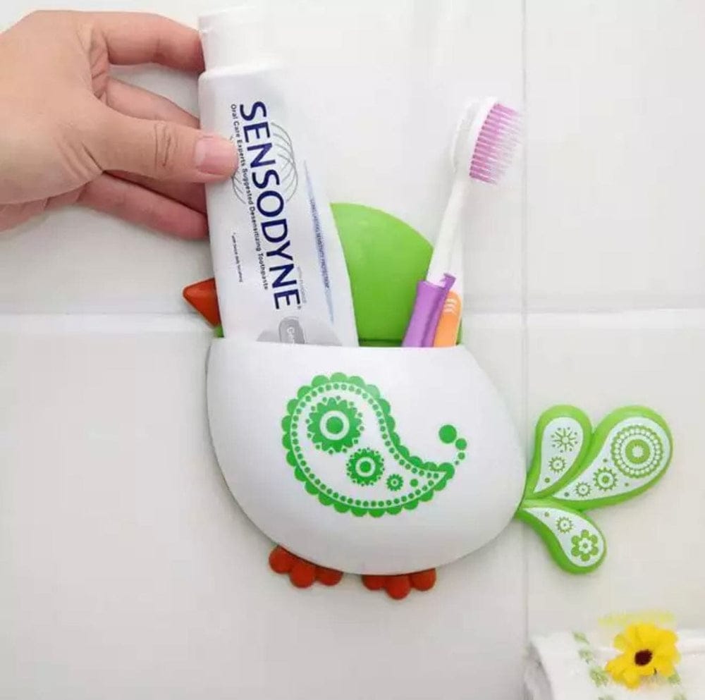 Bird Shape Toothbrush Holder Green 1 pc